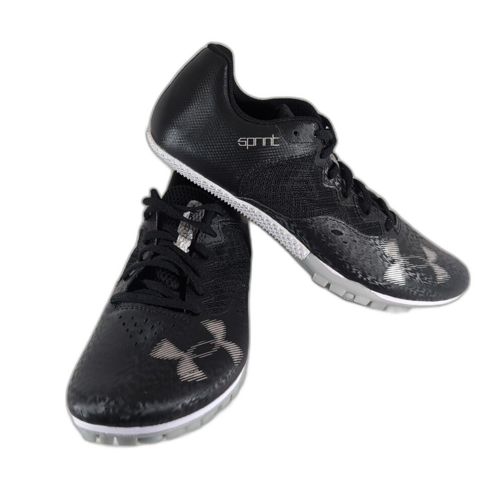 Under Armour Kick Sprint 4 Track Spikes Men's 12 Black White 3025461-002 NEW